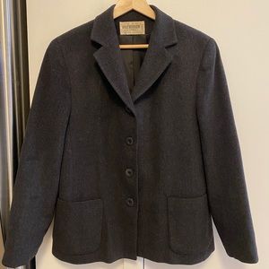 Holt Renfrew Classic Charcoal Wool and Cashmere Blazer Size 6 (just dry cleaned)